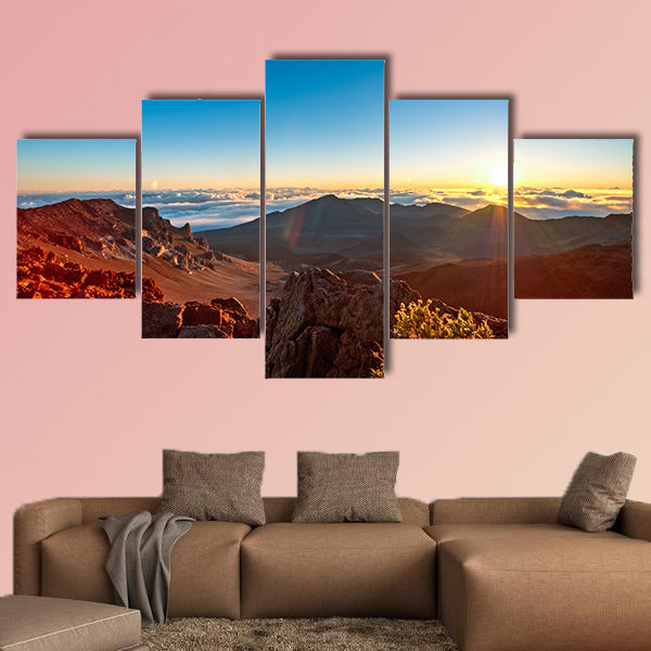 Sunrise over Haleakala volcano crater on Maui, Hawaii Multi panel canvas wall art