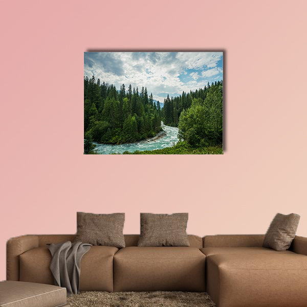 The meandering aqua waters of the Robson River near Mount Robson, wall art