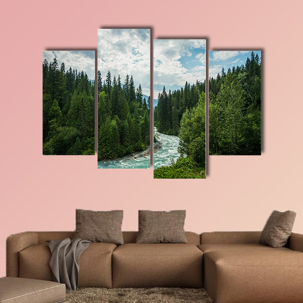 The meandering aqua waters of the Robson River near Mount Robson, wall art