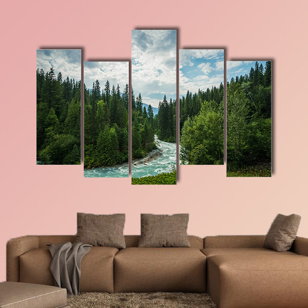 The meandering aqua waters of the Robson River near Mount Robson, wall art