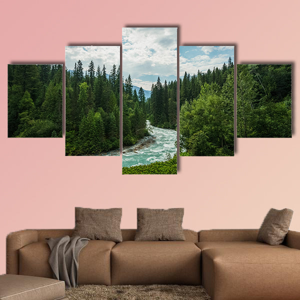 The meandering aqua waters of the Robson River near Mount Robson, wall art