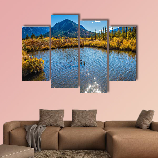 Emerald lake. Yoho National park. Alberta. Canada, Oct. 2011 Multi panel canvas wall art