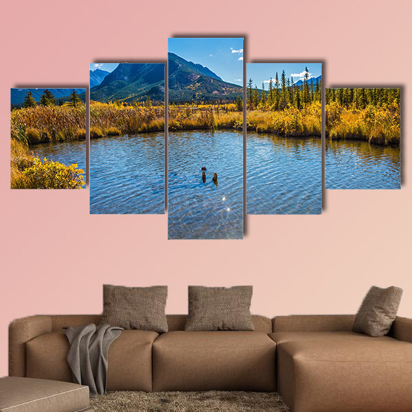 Emerald lake. Yoho National park. Alberta. Canada, Oct. 2011 Multi panel canvas wall art