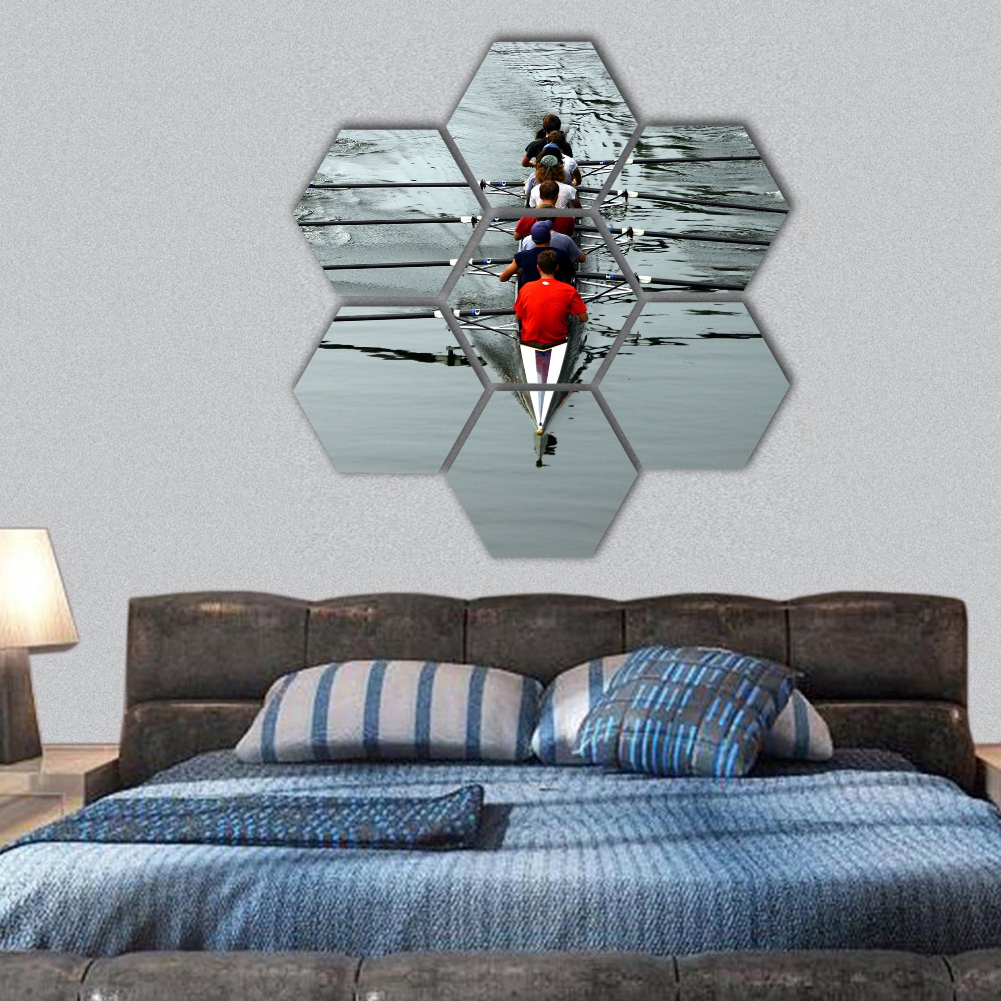 Teamwork hexagonal canvas wall art