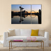 Finneston Crane and the Clyde Arc bridge in Glasgow in morning light, Multi Panel Canvas Wall Art