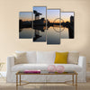 Finneston Crane and the Clyde Arc bridge in Glasgow in morning light, Multi Panel Canvas Wall Art