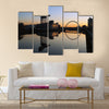 Finneston Crane and the Clyde Arc bridge in Glasgow in morning light, Multi Panel Canvas Wall Art