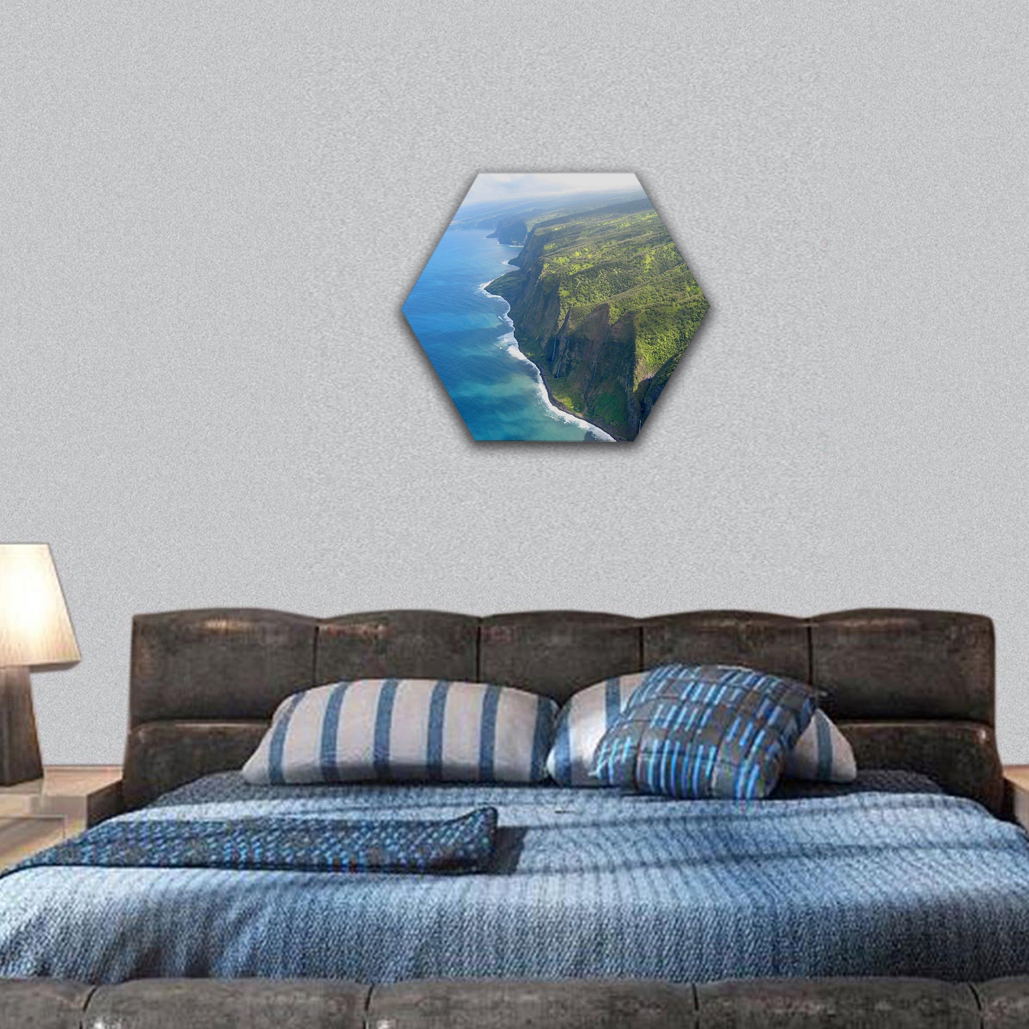 the famous coastline of the big island hexagonal canvas wall art