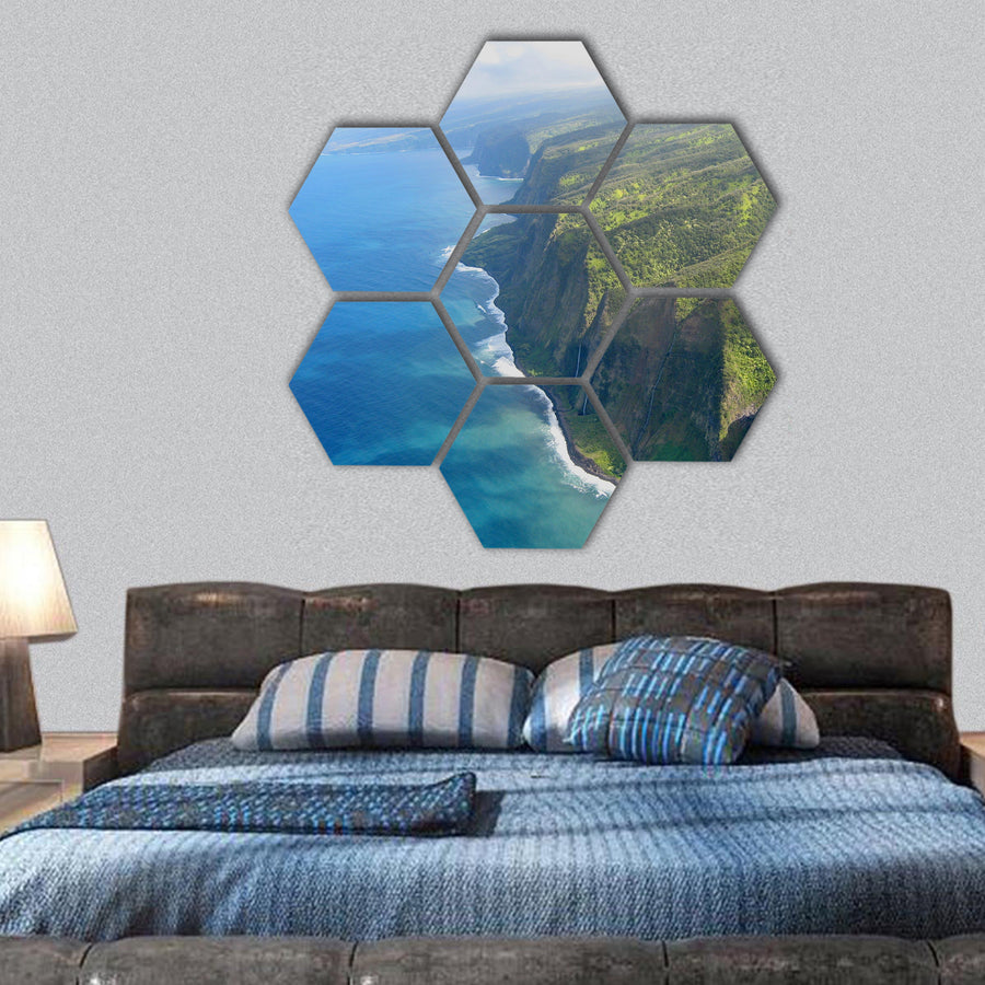 the famous coastline of the big island hexagonal canvas wall art
