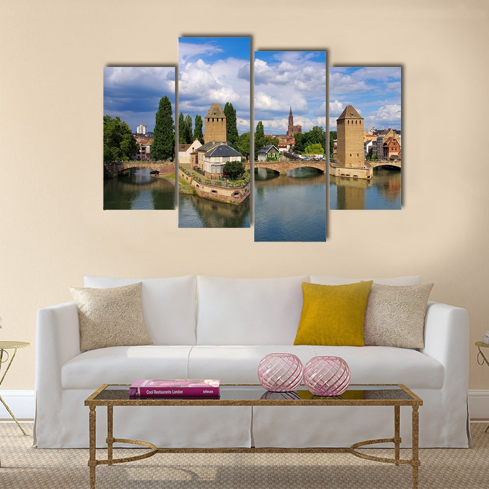 The skyline Strasbourg in Alsace, France Multi Panel Canvas Wall Art