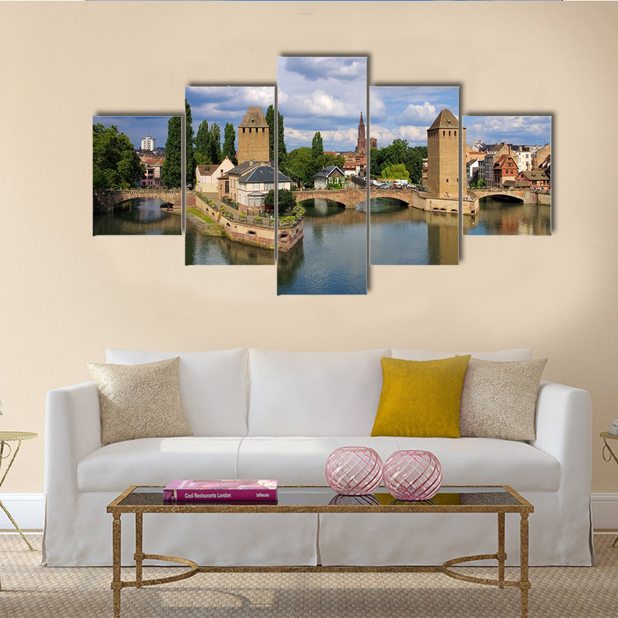The skyline Strasbourg in Alsace, France Multi Panel Canvas Wall Art