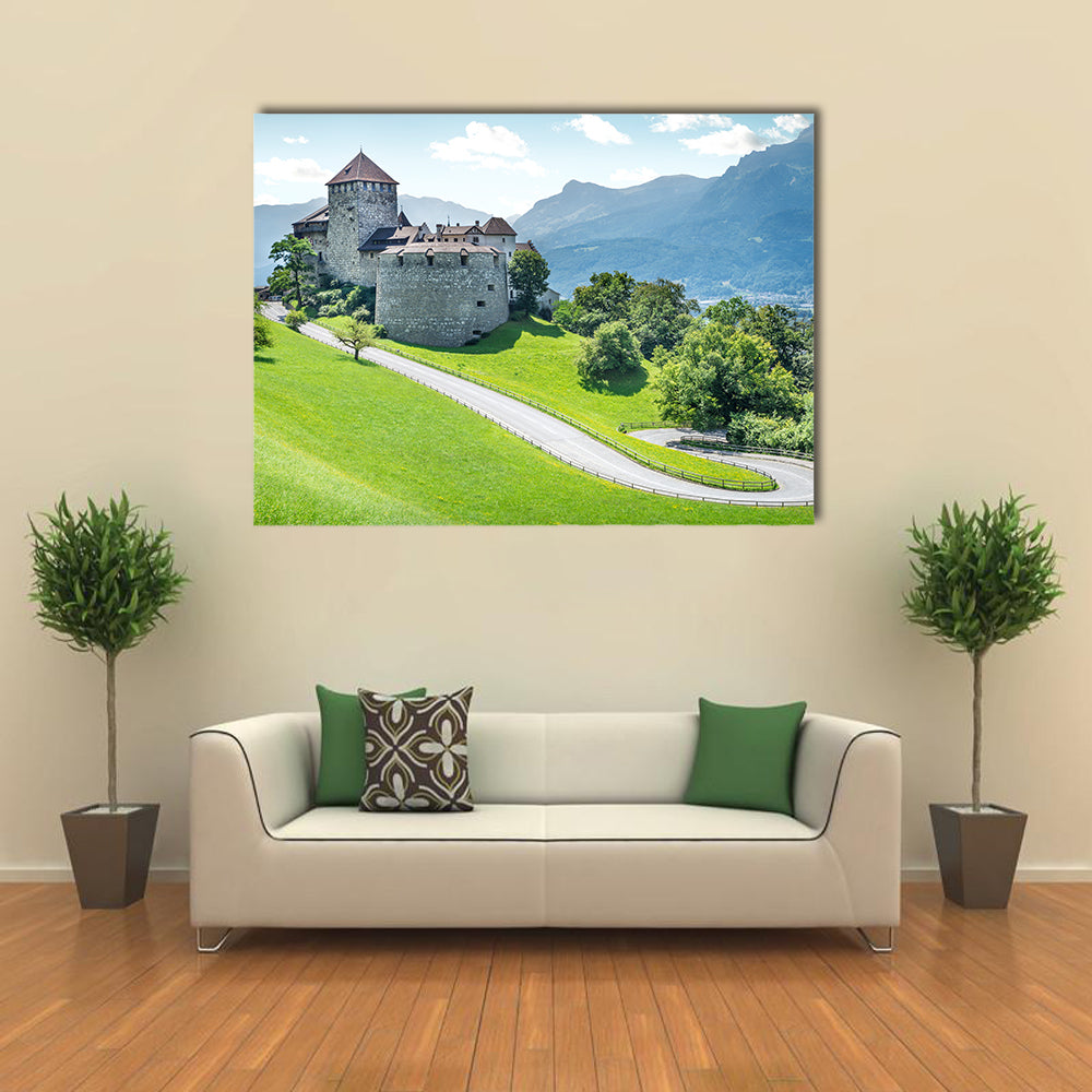 The Medieval Castle In The Vaduz, Liechtenstein, Multi Panel Canvas Wall Art