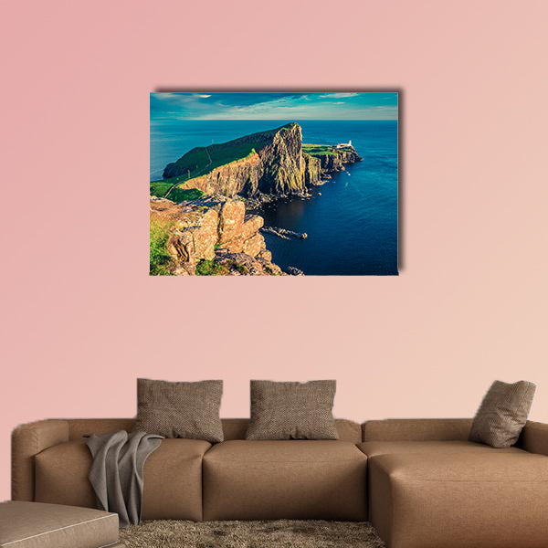 Breathtaking sunset at the Neist point lighthouse, wall art
