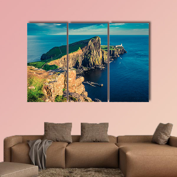 Breathtaking sunset at the Neist point lighthouse, wall art