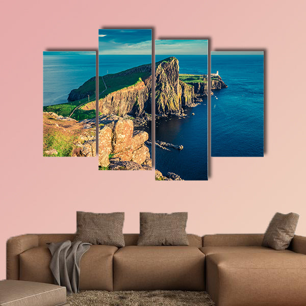 Breathtaking sunset at the Neist point lighthouse, wall art