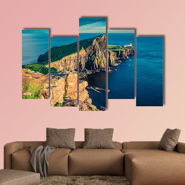 Breathtaking sunset at the Neist point lighthouse, wall art