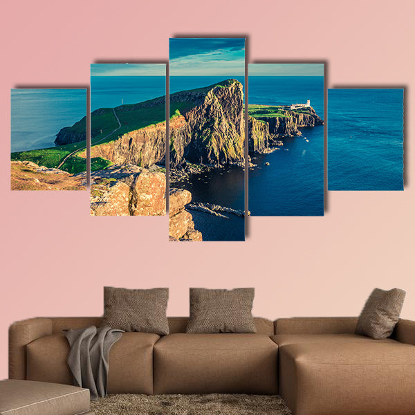 Breathtaking sunset at the Neist point lighthouse, wall art