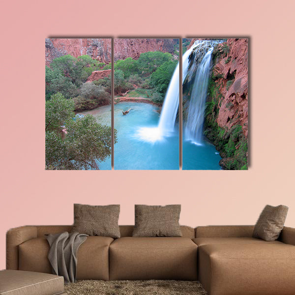 Havasu Falls in the magic Havasu Canyon multi panel canvas wall art