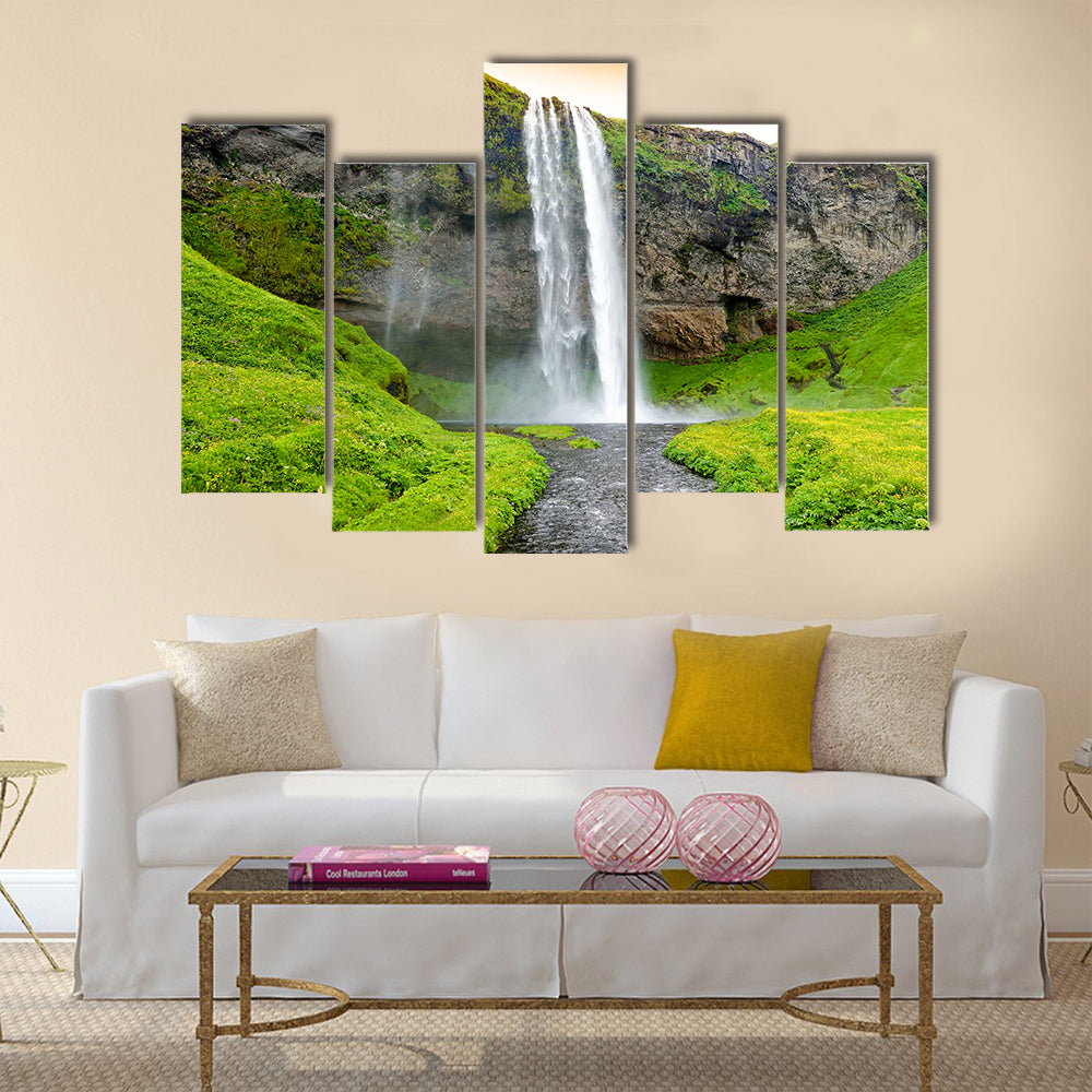 Seljandsfoss waterfall, Iceland multi panel canvas wall art