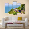 Train on the railway near Fangshan Station in pingtung Multi panel canvas wall art