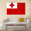 Tongan national official flag Multi panel canvas wall art