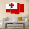 Tongan national official flag Multi panel canvas wall art