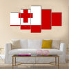 Tongan national official flag Multi panel canvas wall art