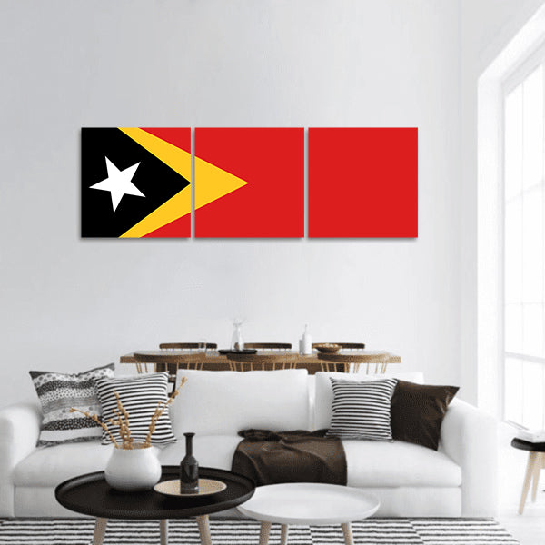 East Timorese national flag panoramic canvas wall art