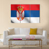 Serbian national official flag Multi panel canvas wall art