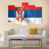 Serbian national official flag Multi panel canvas wall art