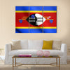 Swazi national official flag Multi Panel Canvas Wall Art