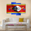 Swazi national official flag Multi Panel Canvas Wall Art