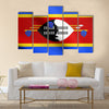 Swazi national official flag Multi Panel Canvas Wall Art