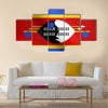 Swazi national official flag Multi Panel Canvas Wall Art