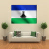 The Official And National Flag Of The Lesotho With The African Patriotic Symbol And Background, Multi Panel Canvas Wall Art