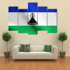 The Official And National Flag Of The Lesotho With The African Patriotic Symbol And Background, Multi Panel Canvas Wall Art