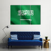 Saudi Arabian national official flag with fabric texture Multi panel canvas wall art