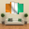 Flag of Ivory Coast waving in the wind with detailed fabric texture Multi panel canvas wall art