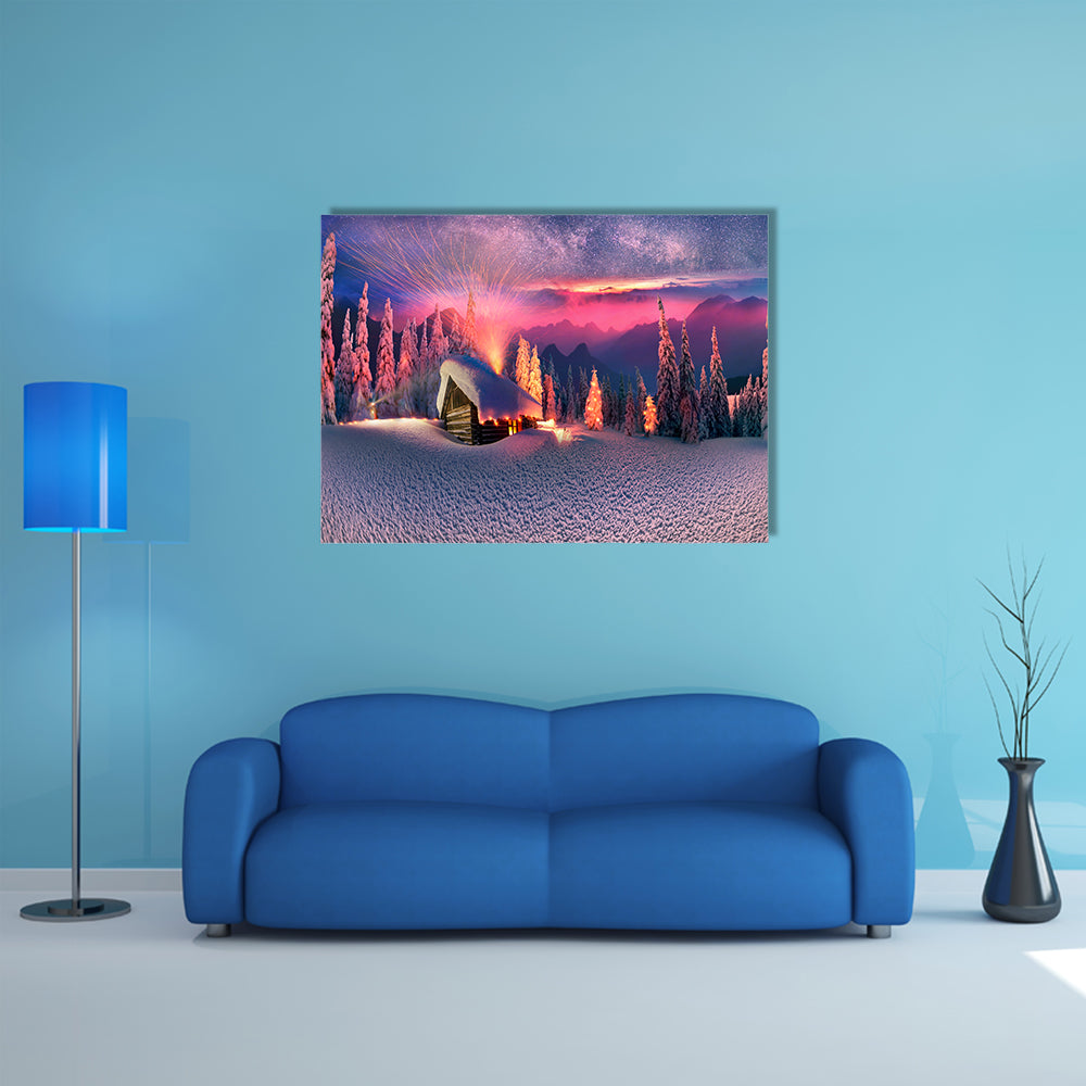 Climbing To Tourist Wild Alpine Mountain To An Abandoned Cabin Multi Panel Canvas Wall Art
