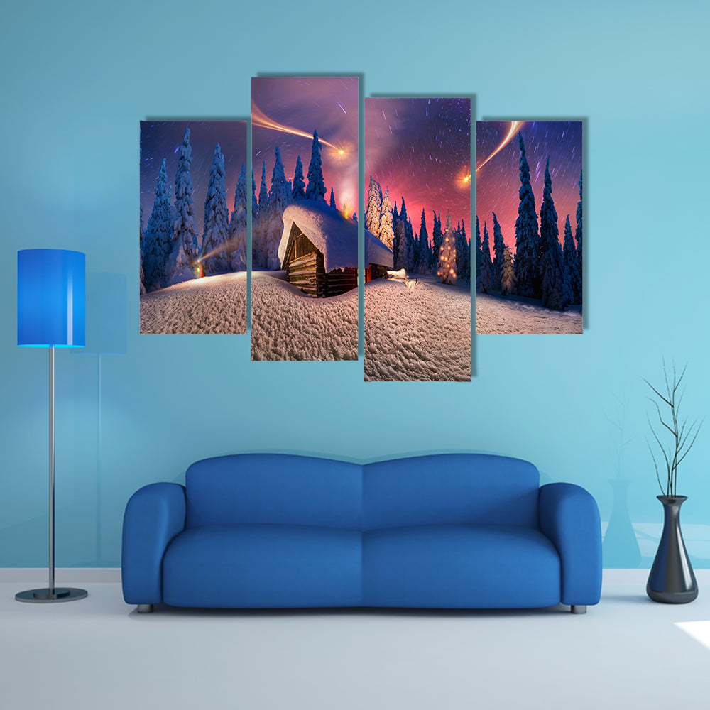 The Beauty Of Climbing To Tourist Wild Alpine Mountain Multi Panel Canvas Wall Art