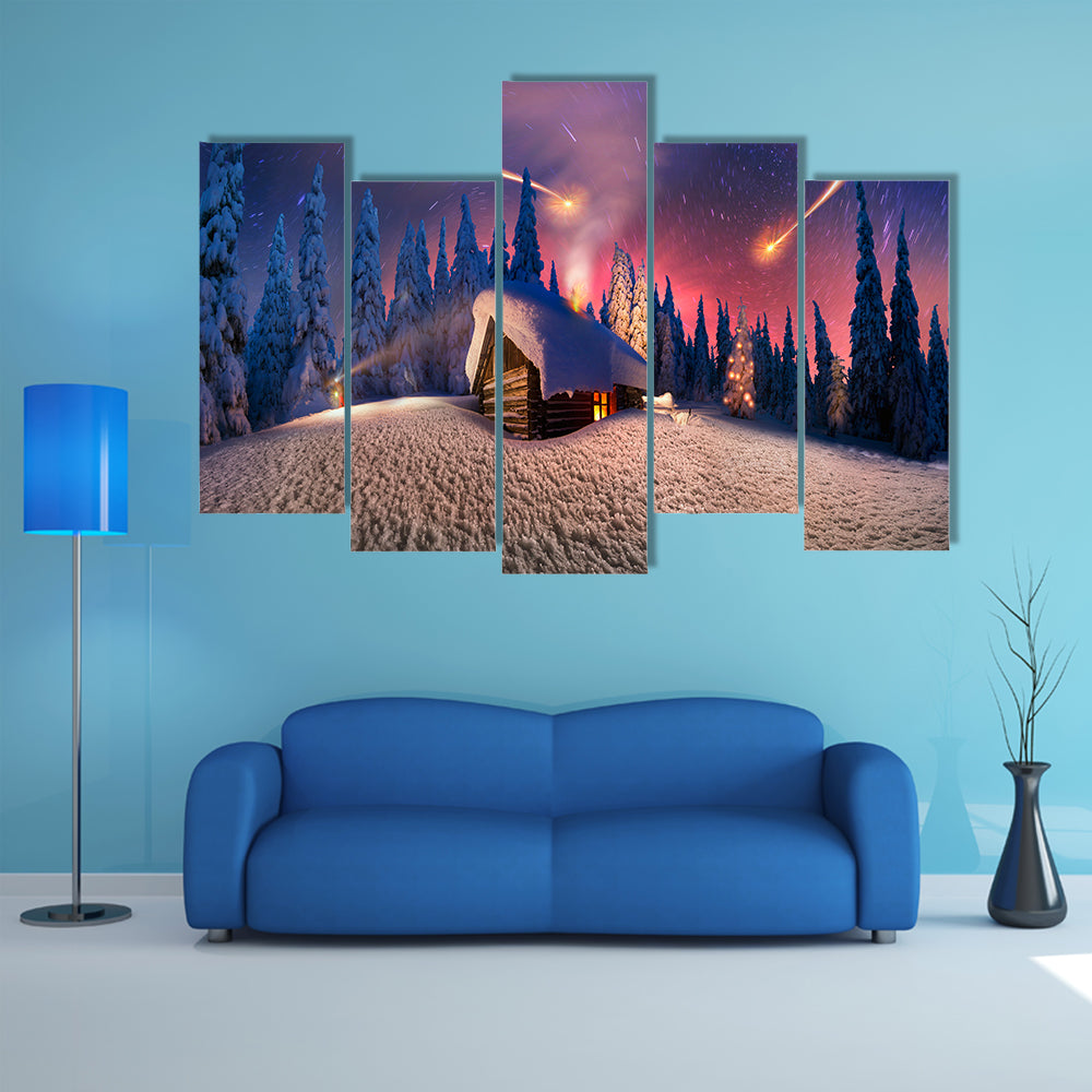 The Beauty Of Climbing To Tourist Wild Alpine Mountain Multi Panel Canvas Wall Art