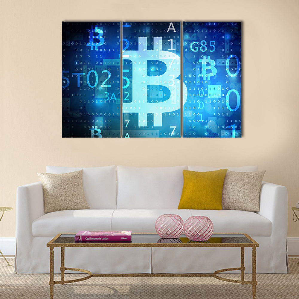 bitcoin multi panel canvas wall art