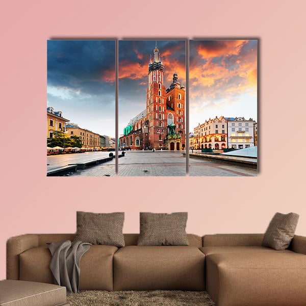 Krakow old town, Poland multi panel canvas wall art