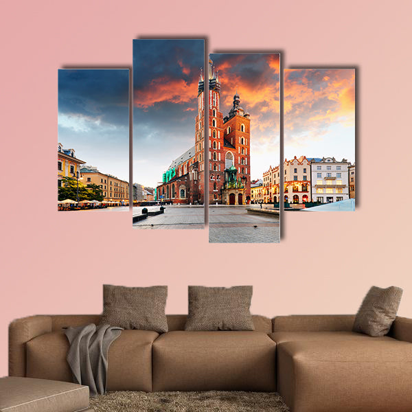 Krakow old town, Poland multi panel canvas wall art