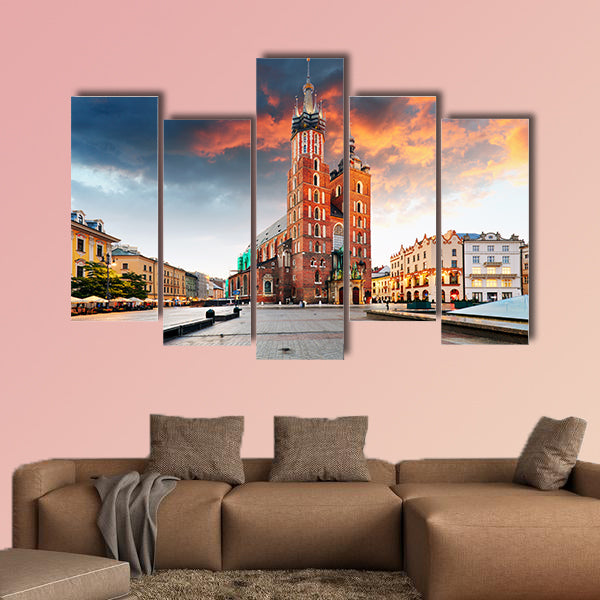 Krakow old town, Poland multi panel canvas wall art