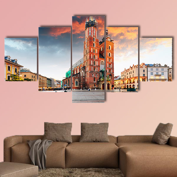 Krakow old town, Poland multi panel canvas wall art
