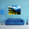 A beautiful summer landscape, in the Slovenia Mountain and valley multi panel canvas wall art