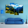 A beautiful summer landscape, in the Slovenia Mountain and valley multi panel canvas wall art