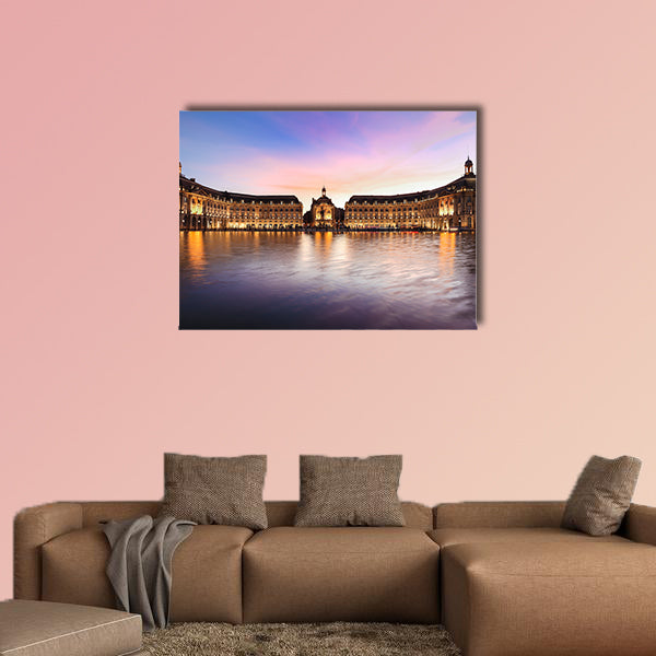 Reflection of Place De La Bourse in Bordeaux, France, multi panel canvas wall art