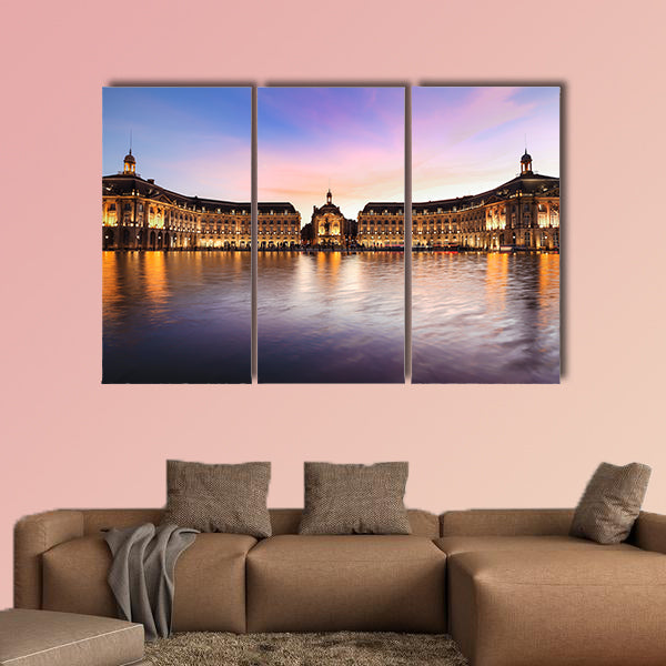 Reflection of Place De La Bourse in Bordeaux, France, multi panel canvas wall art